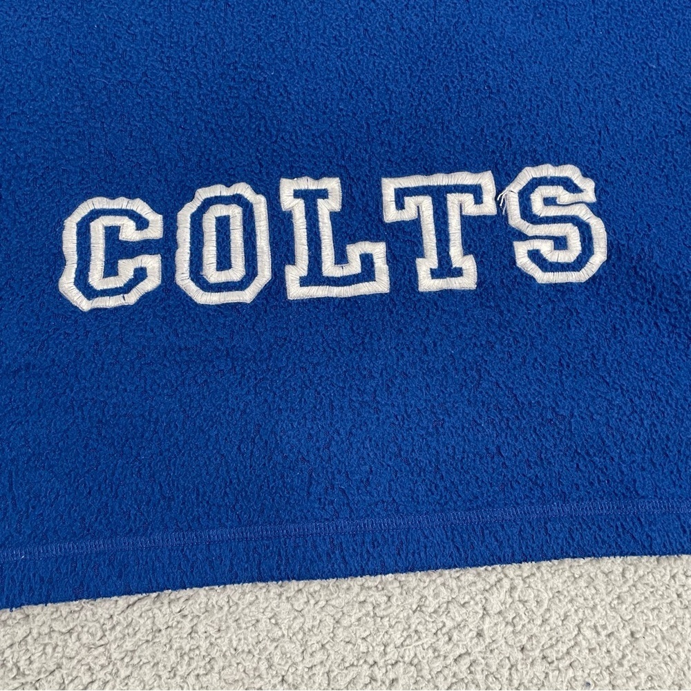 VTG Indianapolis Colts Hoodie Men L Blue Fleece Embroidered NFL Full Zip - Picture 5 of 8